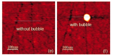 Nanobubble seen with an AFM.